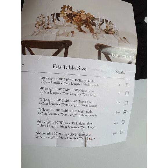 Hussome Lot of 2- 6FT Black Stretch Fitted Tablecloths for Rectangle Tables New - Picture 6 of 9